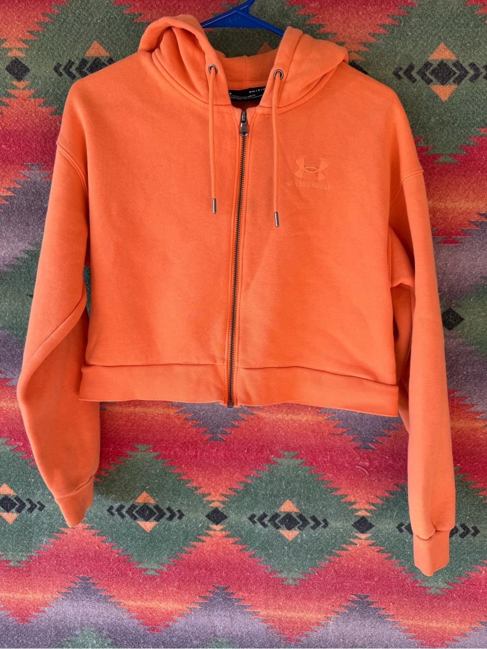 Under Armour Orange Zip-Up Hoodie with Hood